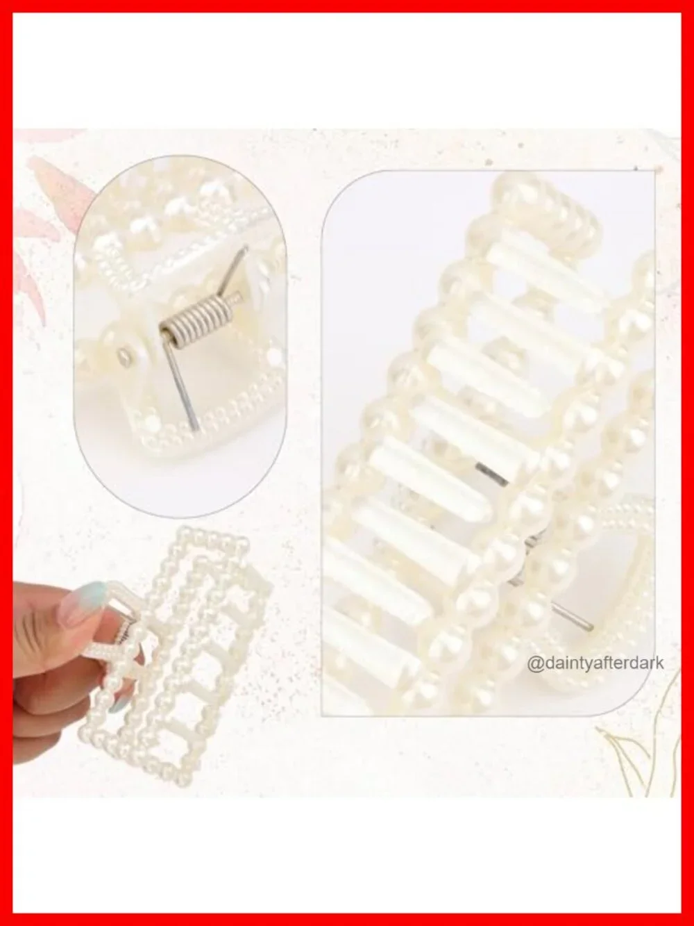 6pc Pearl Hair Claw Clip Set - Bridesmaid Proposal Gifts Non-Slip Strong Hold